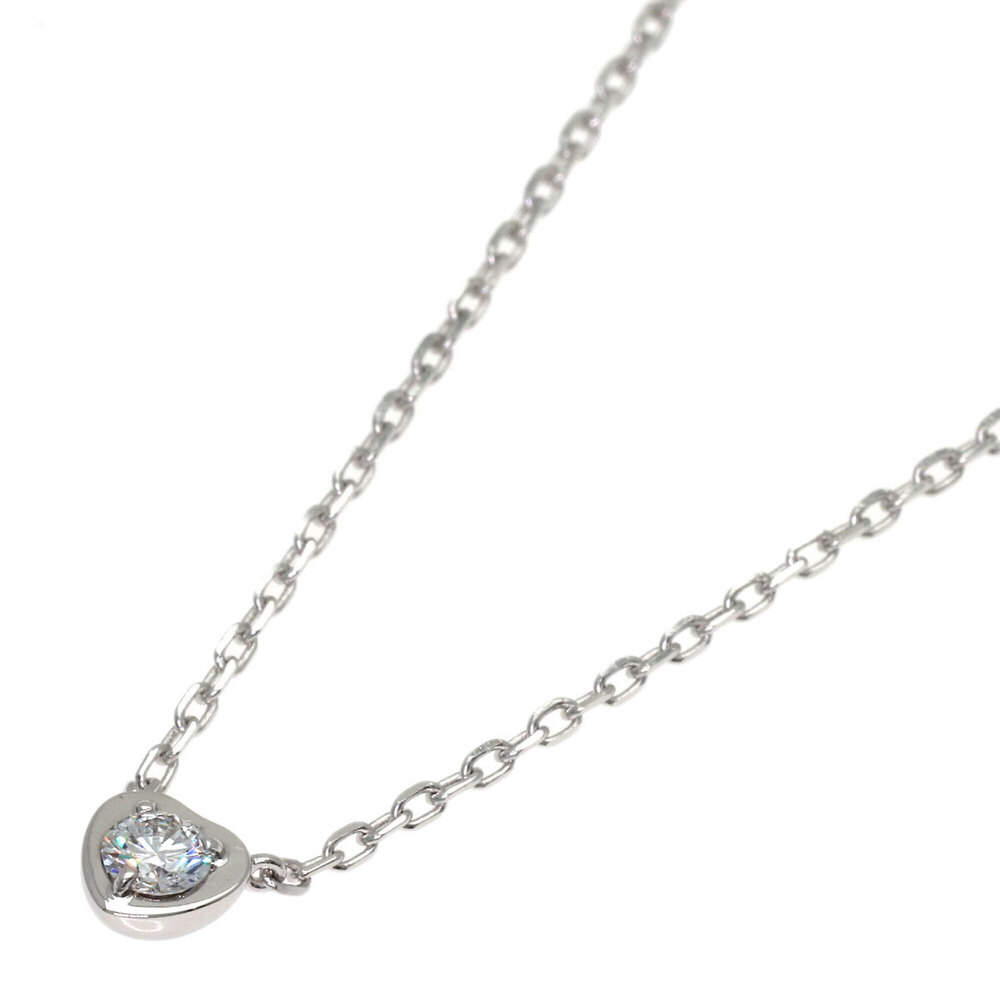 CARTIER 18k Silver Diamond Heart Necklace